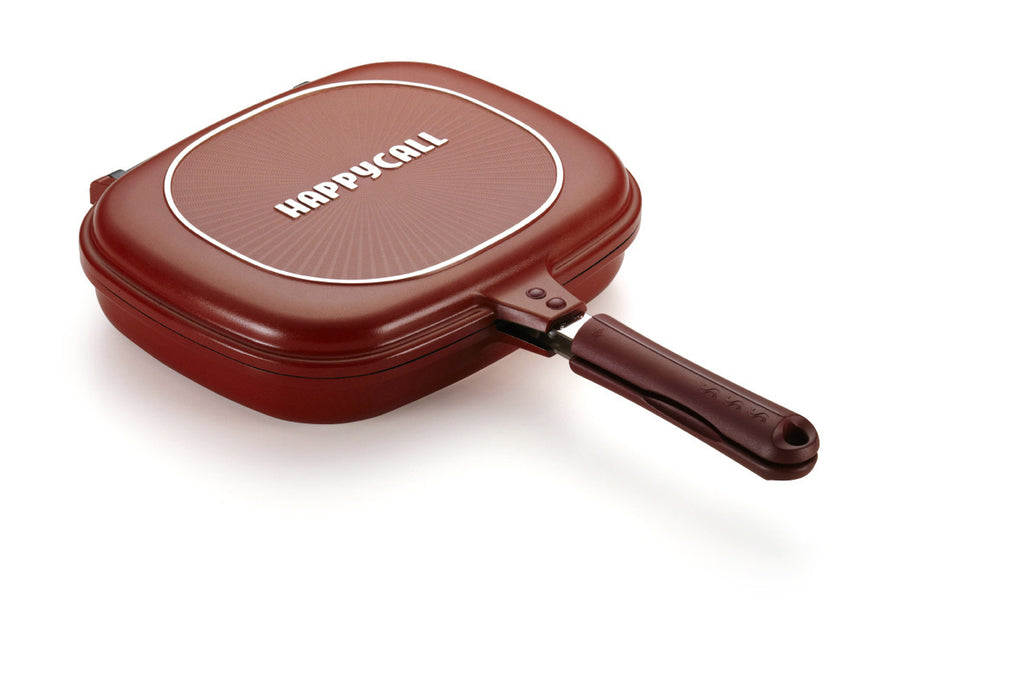 Happycall] Double Sided Pan Big Size Pressure Jumbo Red Frying Pan